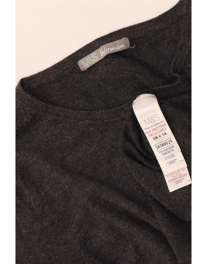 Maglione cardigan da donna Marks & Spencer UK 14 Viscosa grigio medio