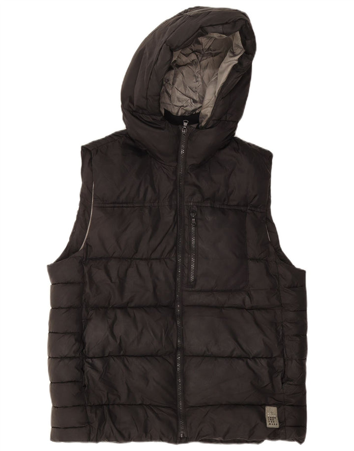 Zara Gilet rembourré à capuche pour garçon 13-14 ans Noir Polyester