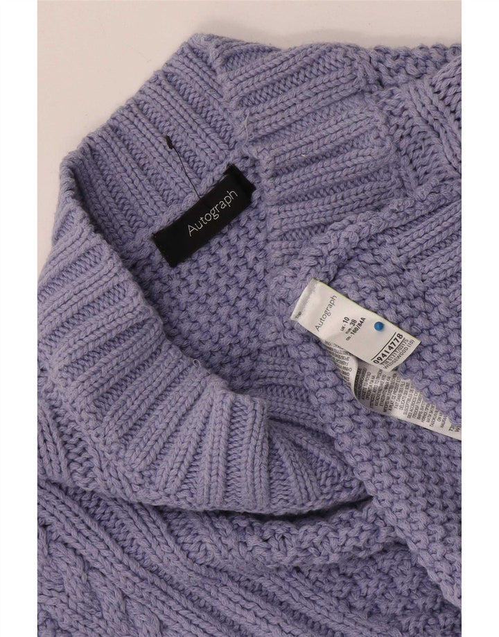 Marks & Spencer Womens Turtle Neck Jumper Sweater UK 10 Small Purple