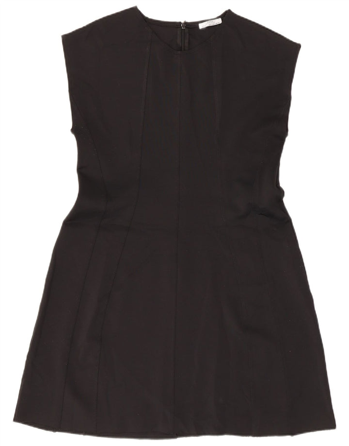 Zara Womens Sleeveless A-Line Dress UK 14 Large Black Polyester