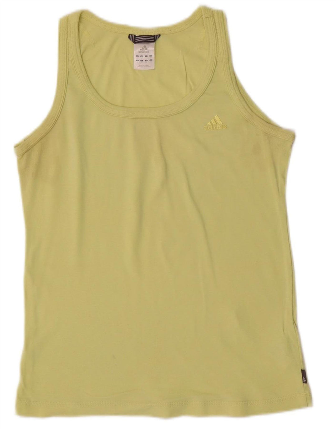 ADIDAS Womens Vest Top UK 14 Medium Green Cotton