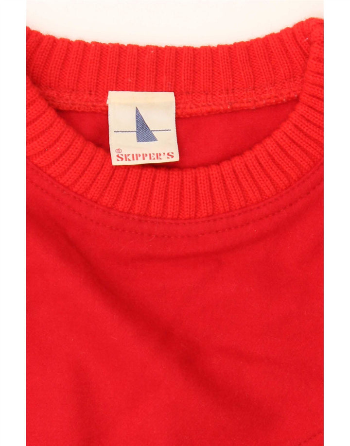 Skipper's Womens Boat Neck Jumper Sweater IT 42 Medium Red Geometric Wool