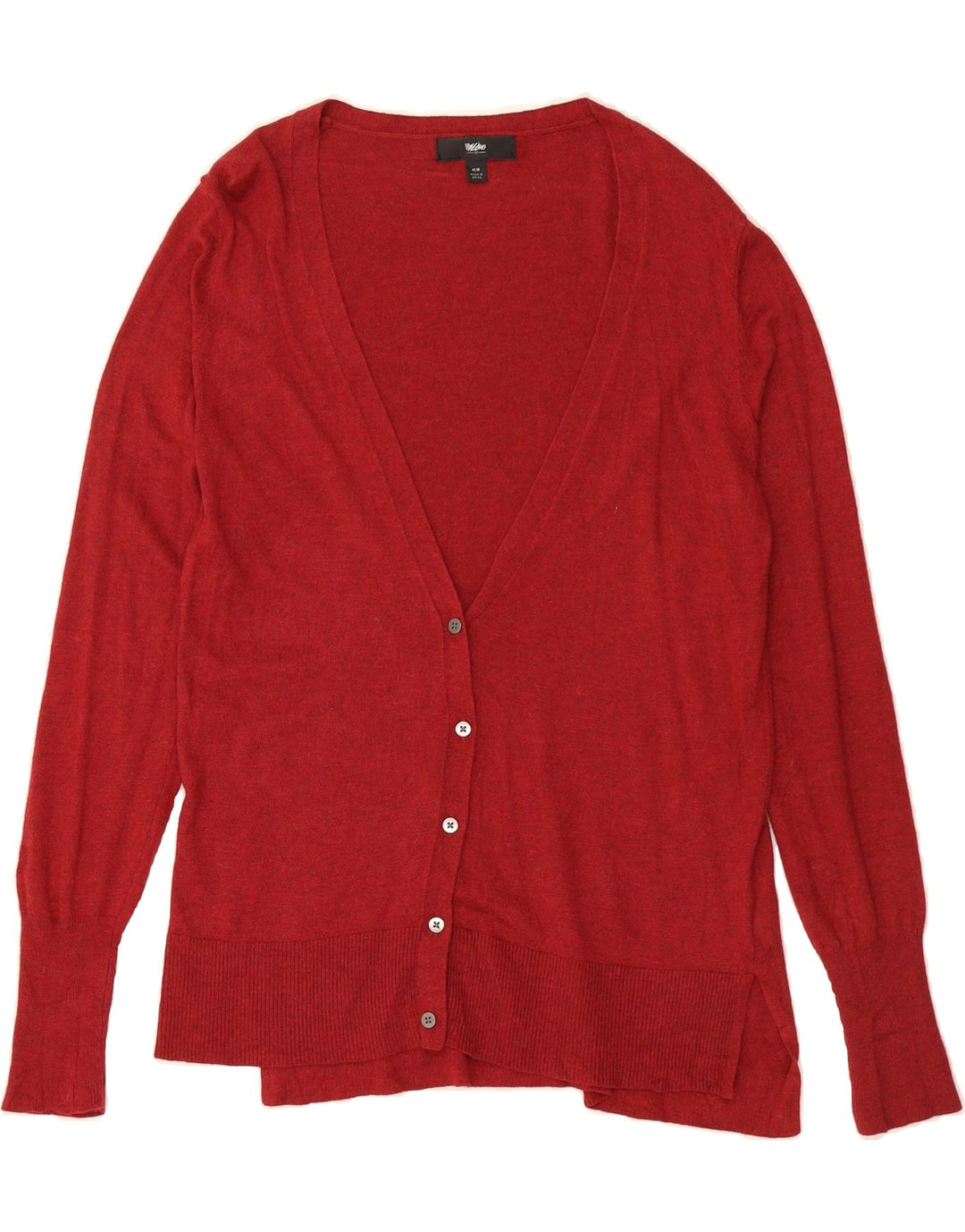 MOSSIMO Womens Cardigan Sweater UK 14 Medium Red Nylon Vintage Mossimo and Second-Hand Mossimo from Messina Hembry 