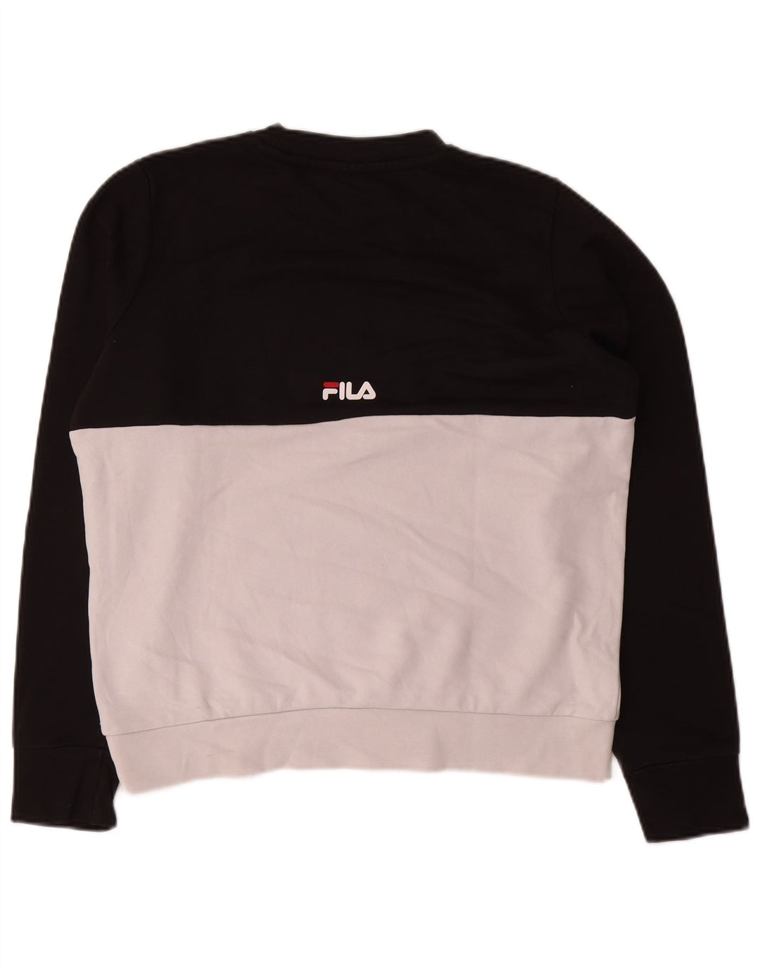 Fila Mens Graphic Sweatshirt Jumper Small White Colourblock Cotton
