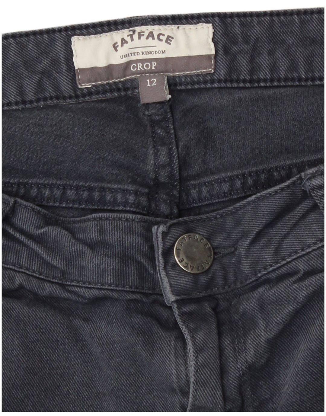 Fat Face Dame Cropped Jeans UK 12 Medium W32 L22 Grå Bomuld