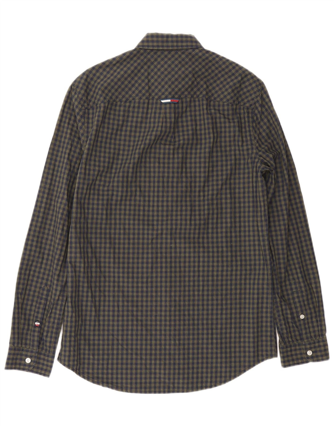 Tommy Hilfiger Mens Regular Fit Shirt Small Navy Blue Gingham Cotton