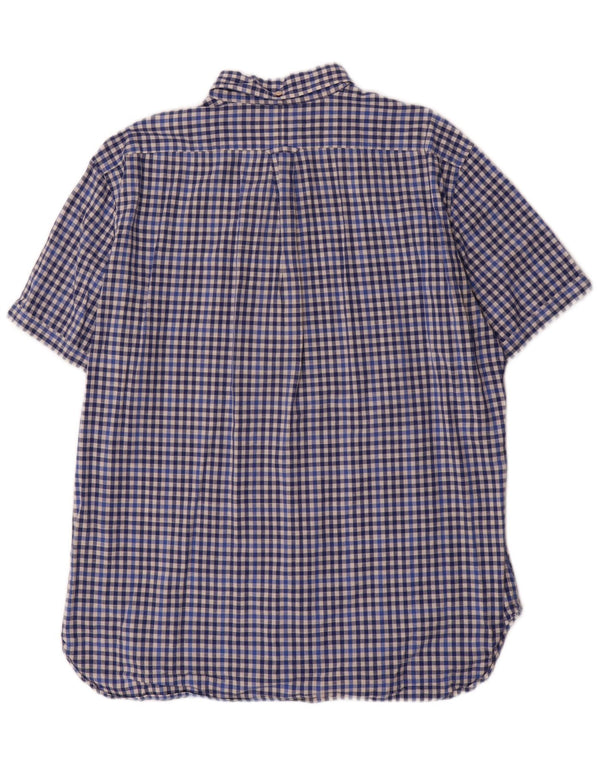 Gant Herren-Hemd, kurzärmelig, normale Passform, XL, blau, Gingham-Baumwolle