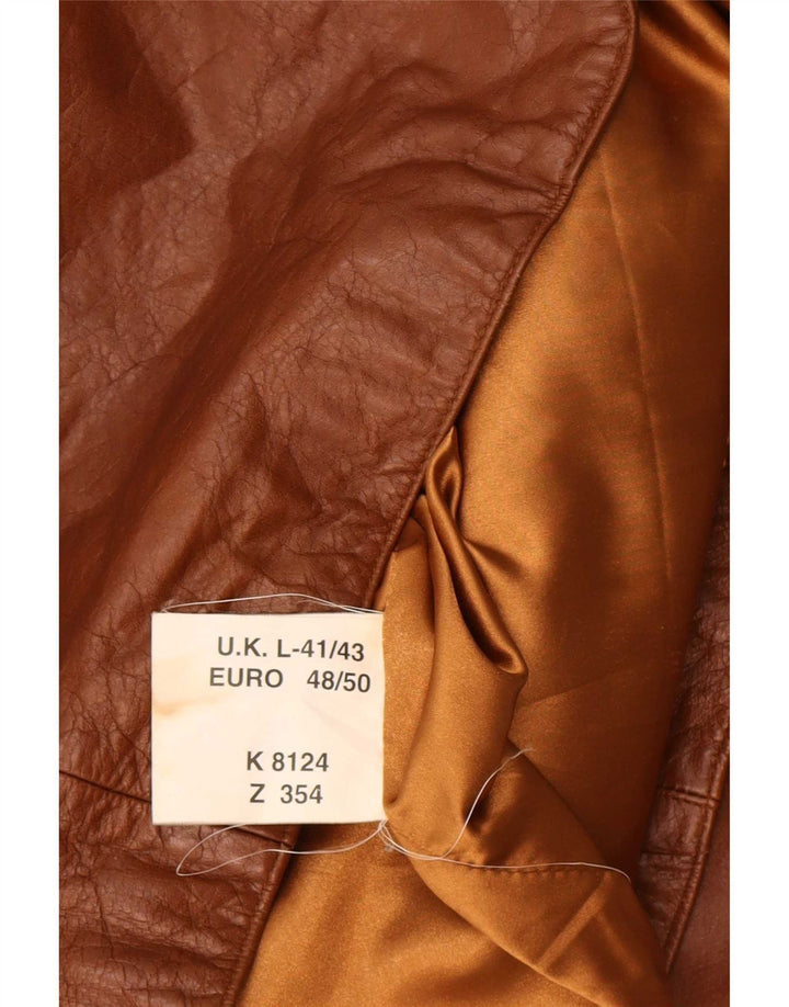 Jaqueta blazer masculina de couro com 3 botões Union River EU 48/50 marrom médio