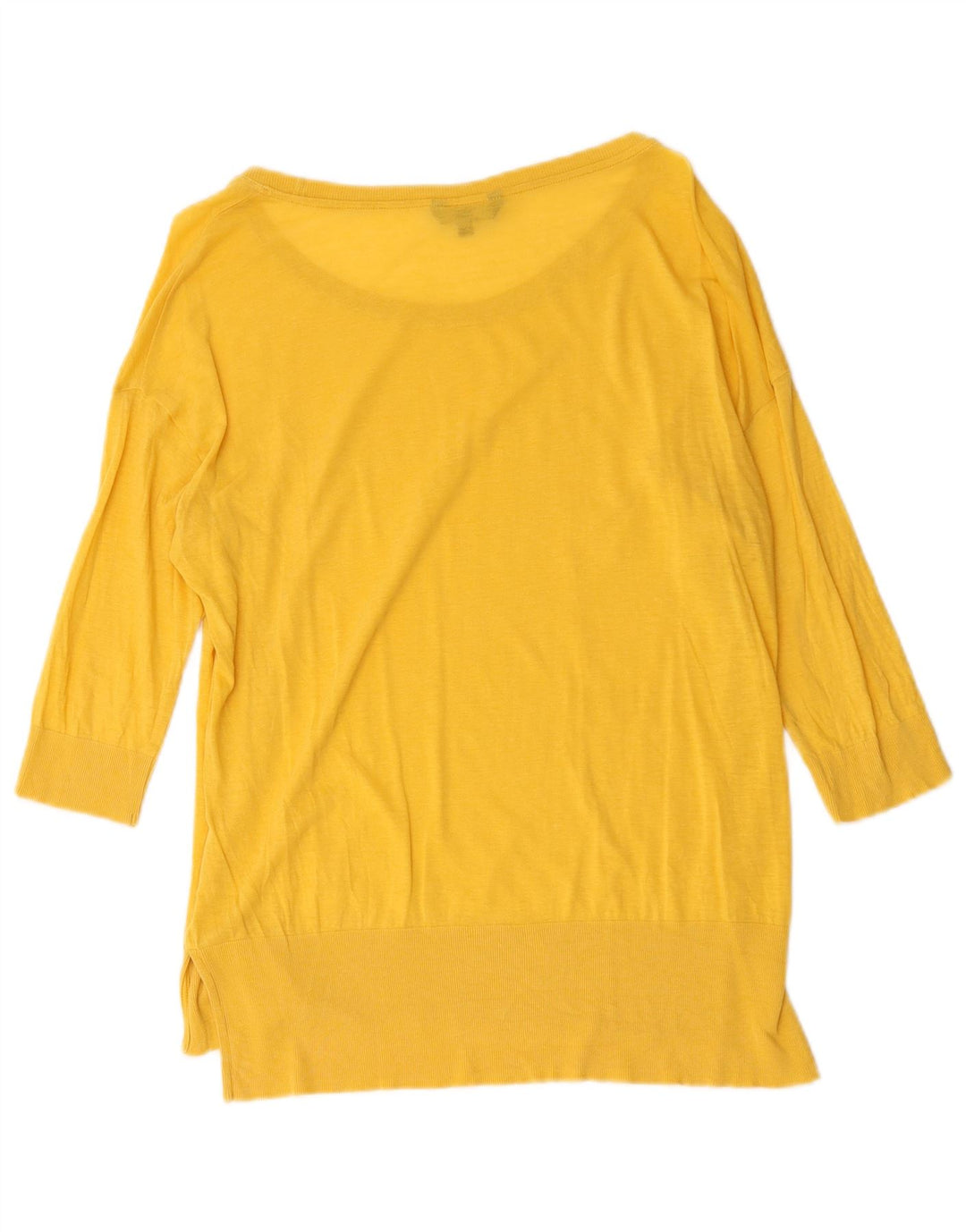 Massimo Dutti Womens Top 3/4 Sleeve UK 18 XL Yellow