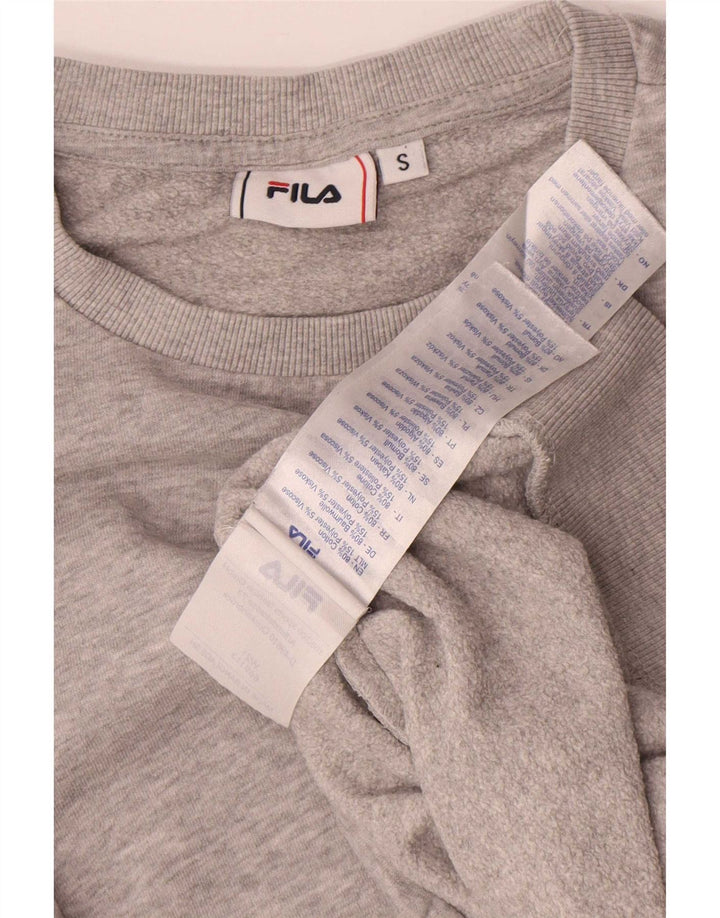 Fila moletom masculino jumper pequeno algodão manchado cinza