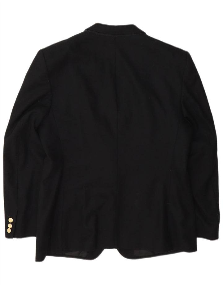 Burberrys Womens 2 Button Regular Fit Blazer Jacket UK 14 Medium Black Wool