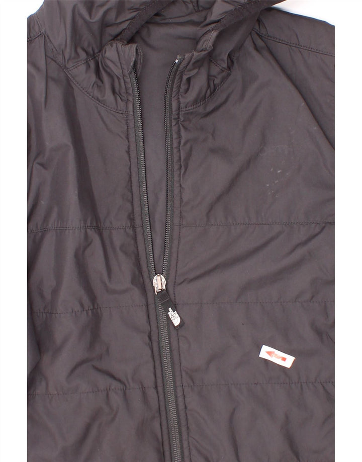 The North Face Boys Graphic Hooded Padded Jacket 7-8 Years Small Black