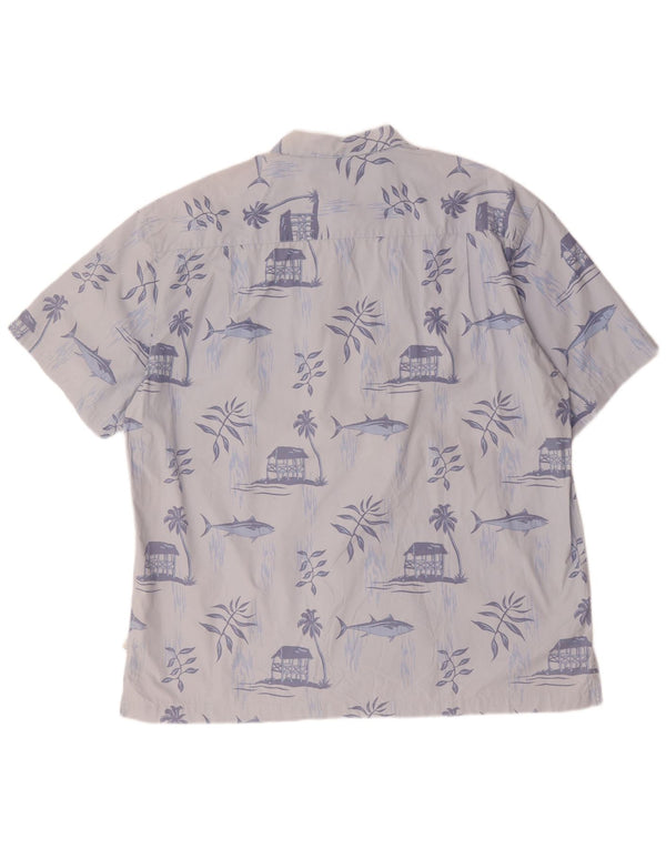 Red Macaw Herren Hawaii-Kurzarmshirt, Größe 46/48 XL, blaue Baumwolle
