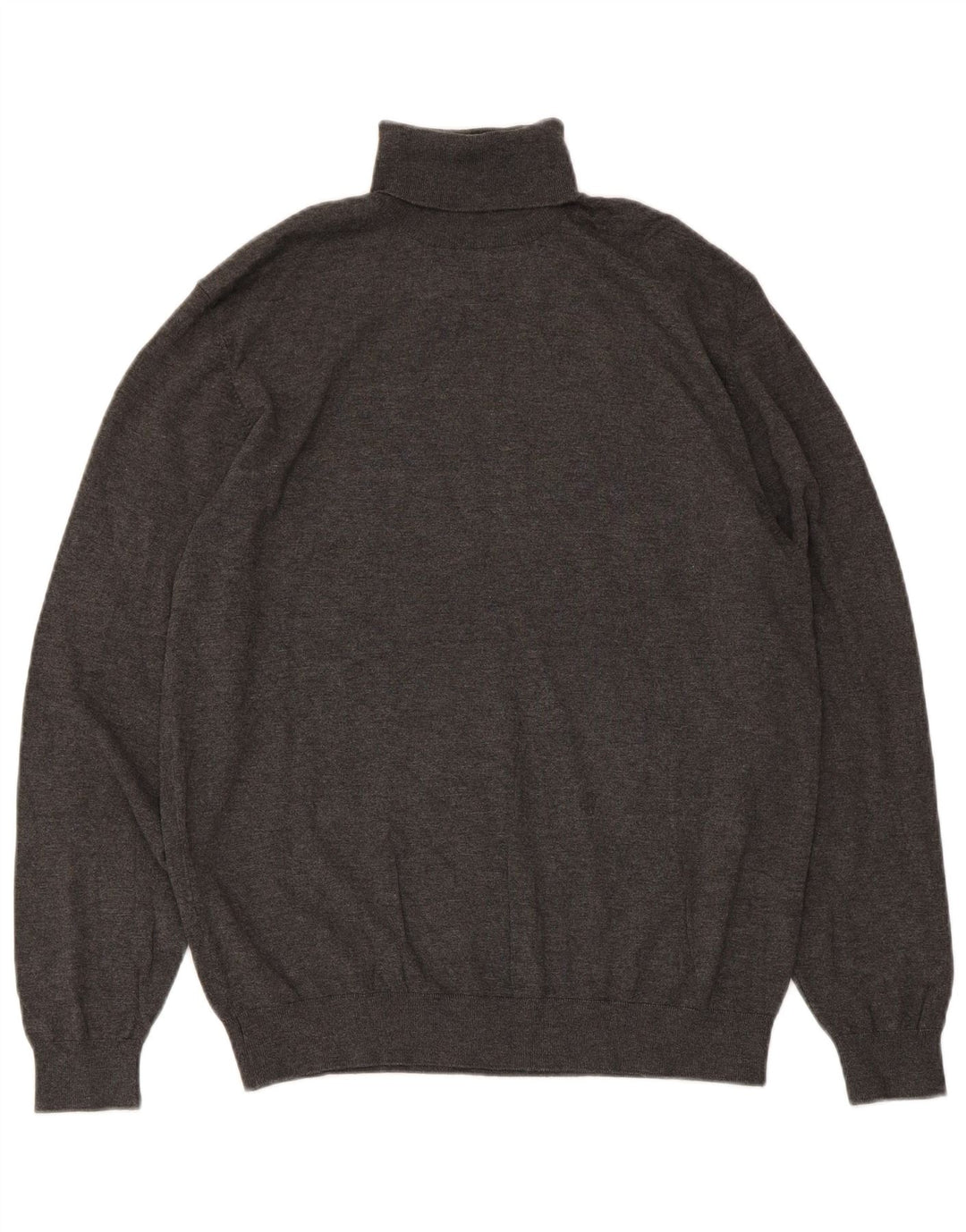 Zara Mens Roll Neck Jumper Sweater Large Grey Flecked Viscose
