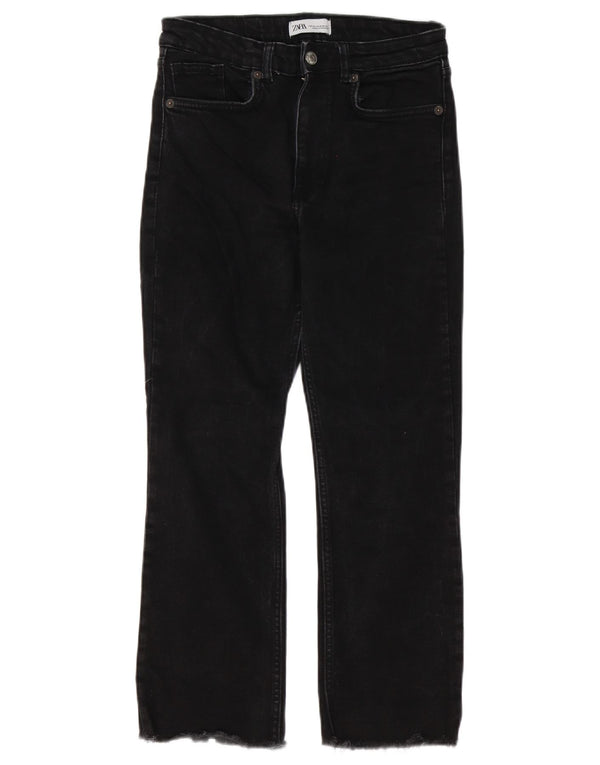 Zara Womens Cropped Jeans EU 38 Small W28 L25 Black