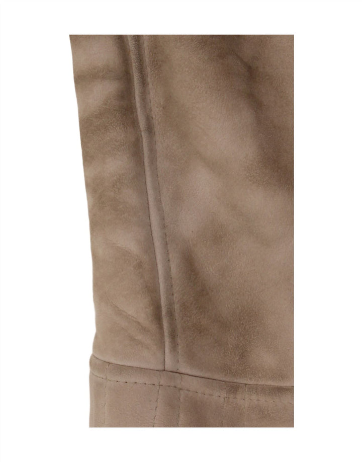 Vintage Dame Shearling Coat IT 46 Large Beige Læder