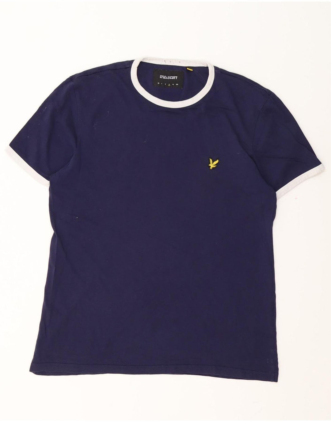 Lyle & Scott Herre T-shirt Top Stor marineblå bomuld