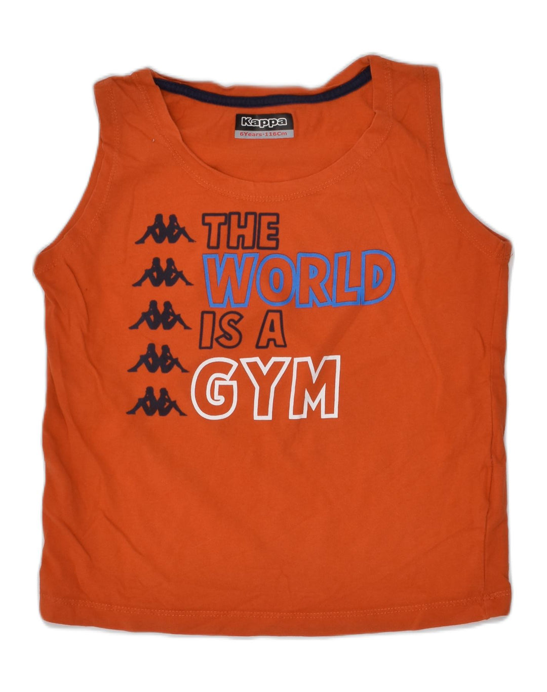 KAPPA Boys Graphic Vest Top 5-6 Years Orange Cotton | Vintage Kappa | Thrift | Second-Hand Kappa | Used Clothing | Messina Hembry 