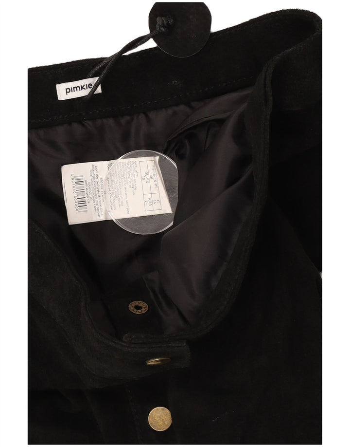 Pimkie Womens Suede Mini Skirt IT 44 Medium W30  Black Leather
