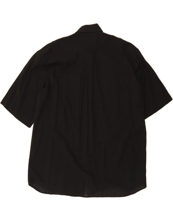 JACQUES BRITT Mens Short Sleeve Shirt Size 17 1/2 44 XL Black Vintage Jacques Britt and Second-Hand Jacques Britt from Messina Hembry 