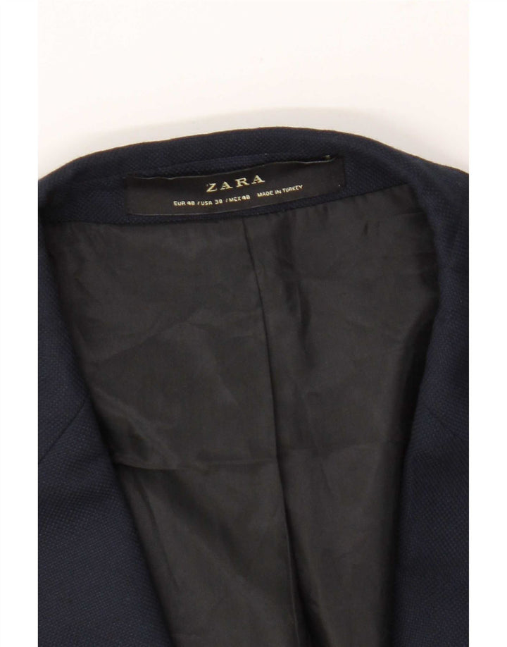 Jaqueta blazer masculina Zara com 1 botão EU 48 médio azul marinho