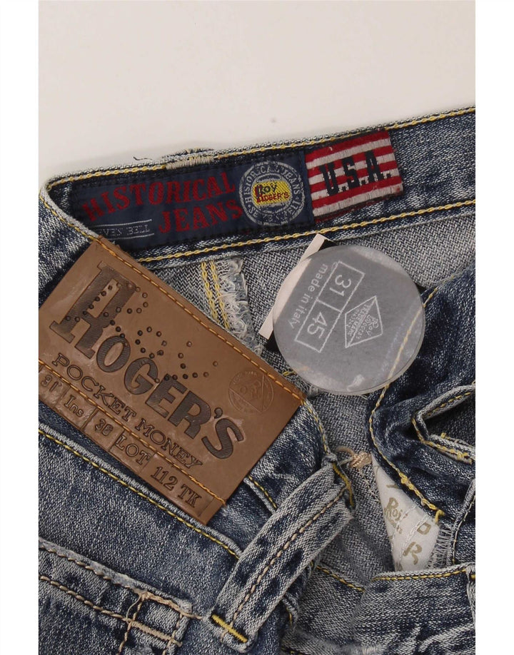 Roy Rogers Mens Distressed Straight Jeans W31 L33 Blue Cotton