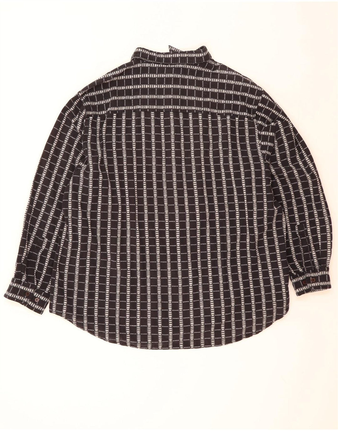 Vintage Mens Shirt Size 47/48 2XL Navy Blue Check Cotton