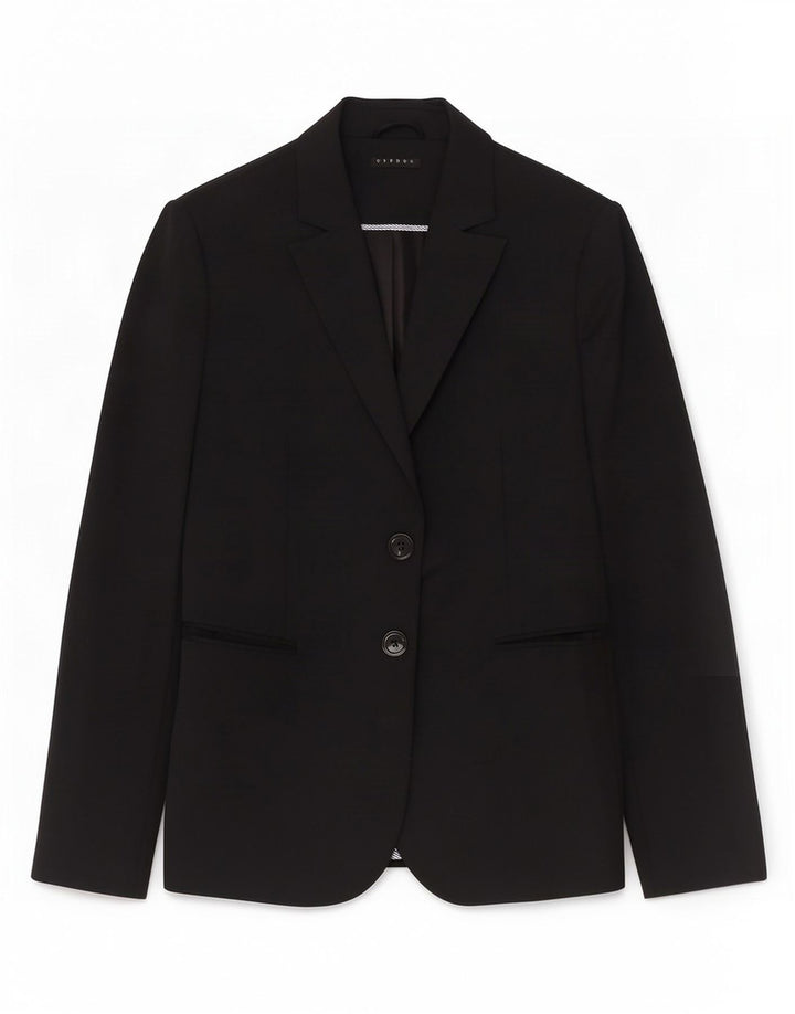 Sisley Damen 2-Knopf-Blazerjacke UK 12 Mittelschwarz