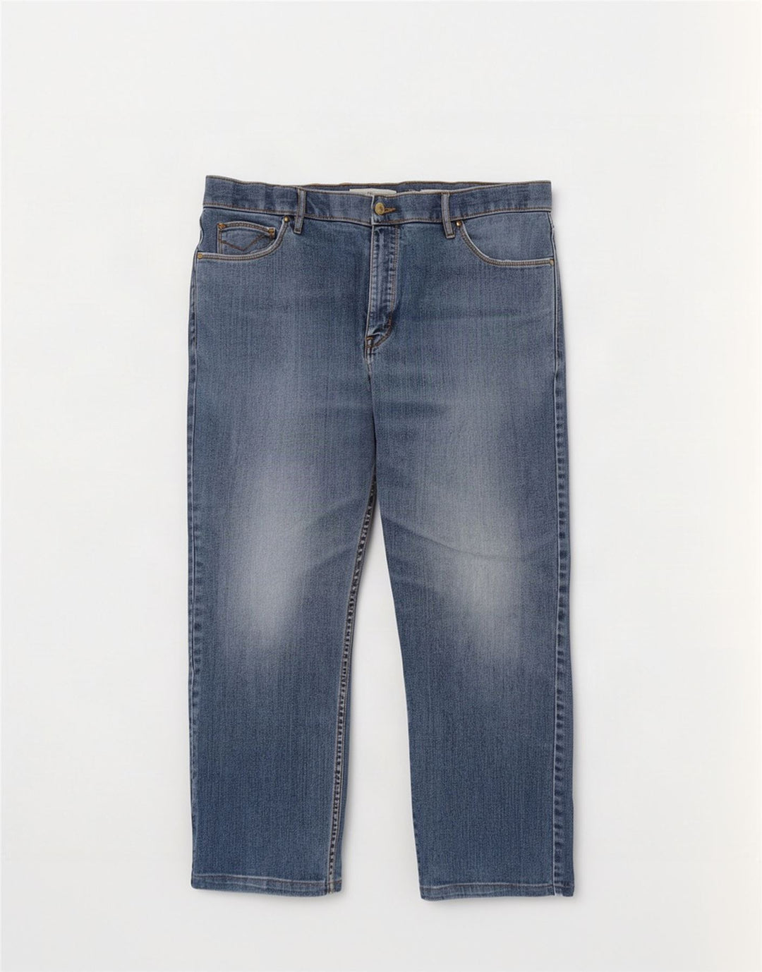 Jeans cropped regolari da uomo Marks & Spencer W38 L25 cotone blu