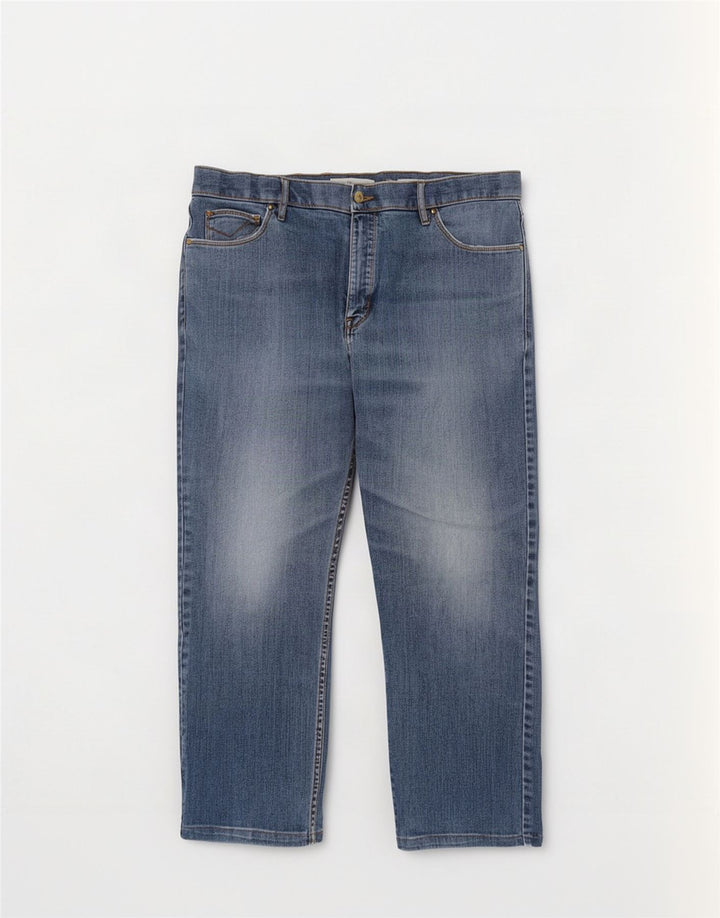 Jeans cropped regolari da uomo Marks & Spencer W38 L25 cotone blu