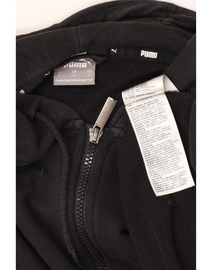 Puma Mens Zip Hoodie Sweater Large Black Cotton