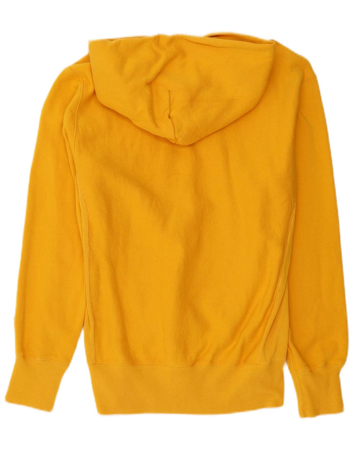 Champion Mens Reverse Weave Hoodie Jumper Medium Yellow Cotton