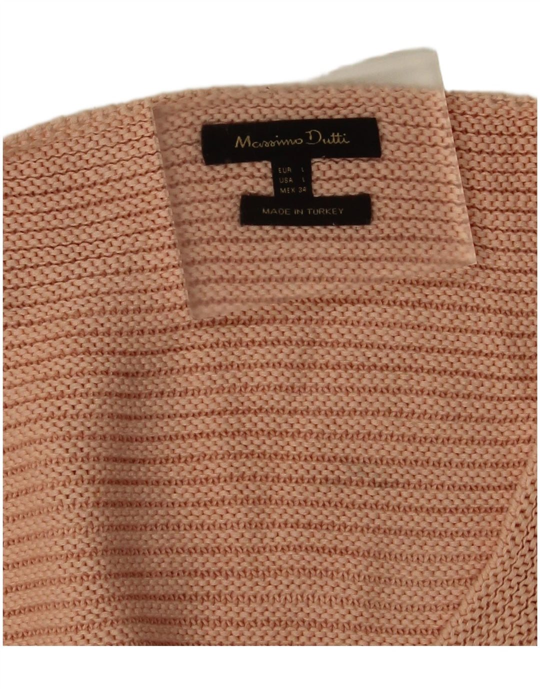 Massimo Dutti Womens V-Neck Jumper Sweater UK 16 Large Pink