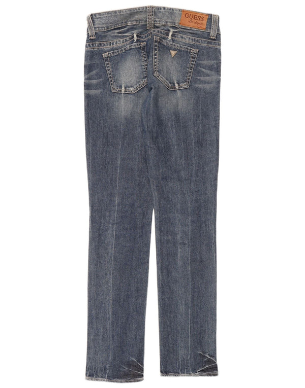Guess Womens Low Waist Slim Jeans W30 L34 Blue Cotton
