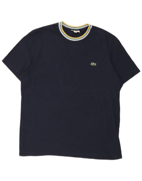 Lacoste Mens Regular Fit T-Shirt Top Size 6 XL Navy Blue Cotton