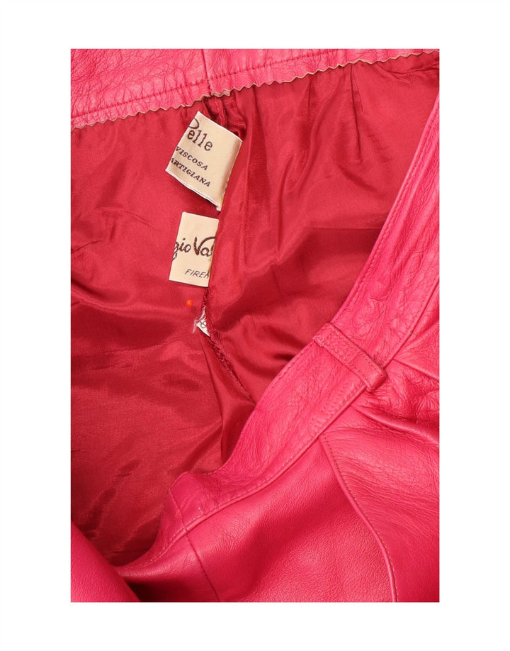 Vintage Damen Lederrock W30 Mittelrosa Leder