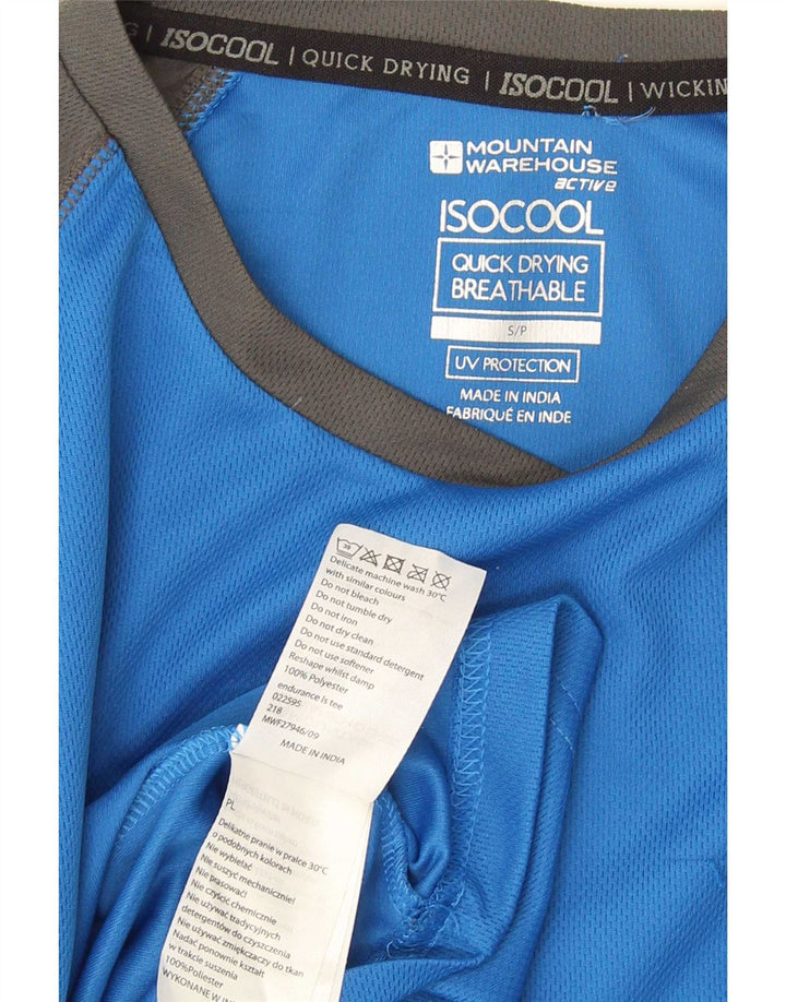 Mountain Warehouse Mens IsoCool Top Manga Longa Pequeno Colourblock Azul