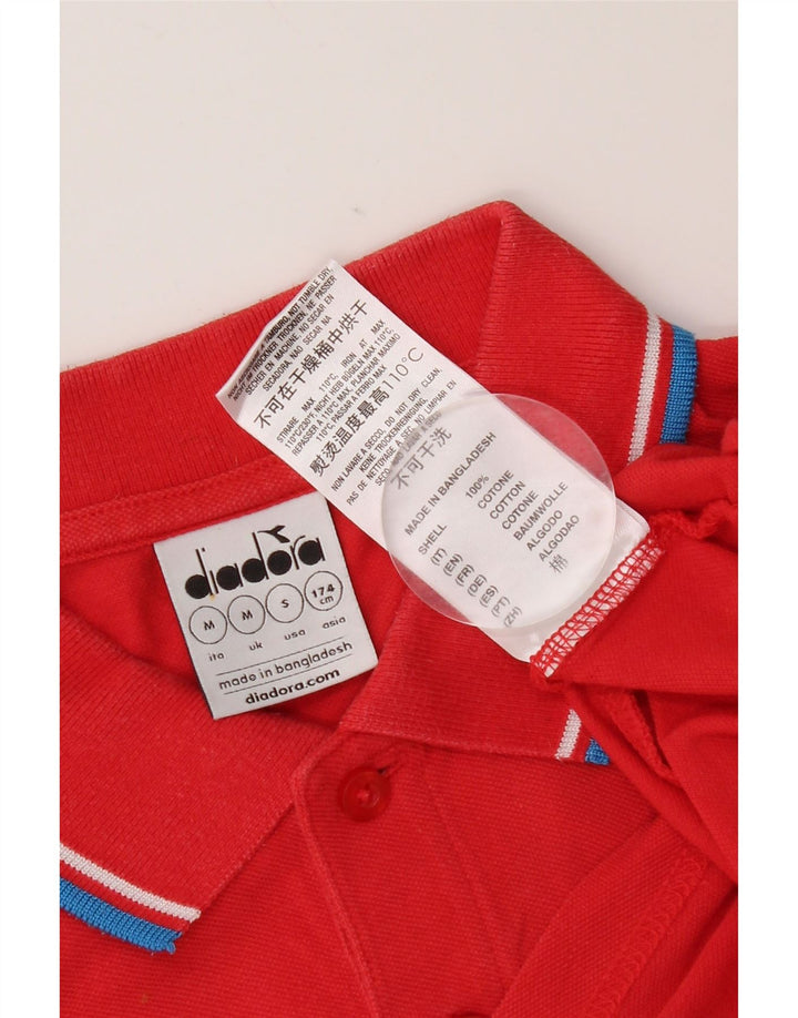 Diadora Mens Polo Shirt Medium Red Cotton
