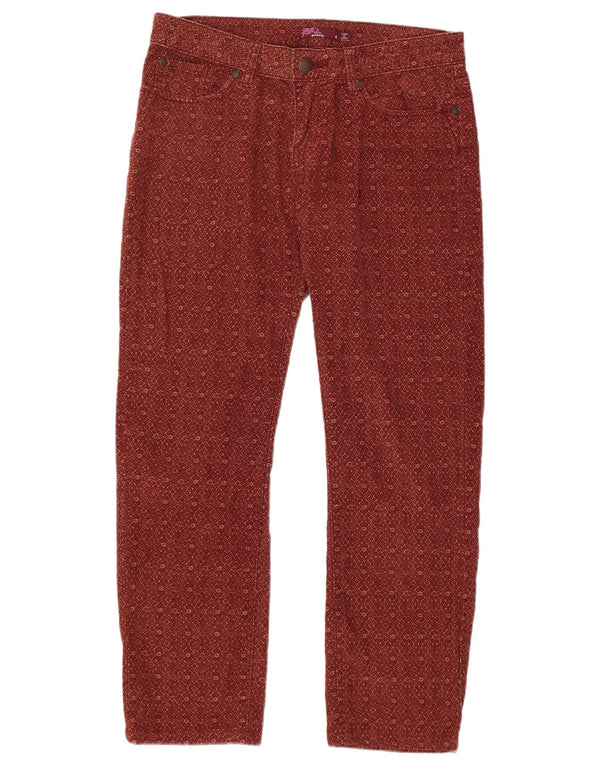Pantaloni di velluto a coste da donna Prana US 4 Small W28 L25 Maroon Fair Isle Cotton