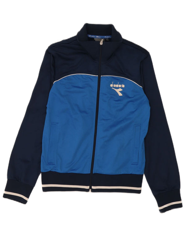 Diadora Veste de survêtement pour homme UK 34 XS Bleu marine Colorblock Polyester