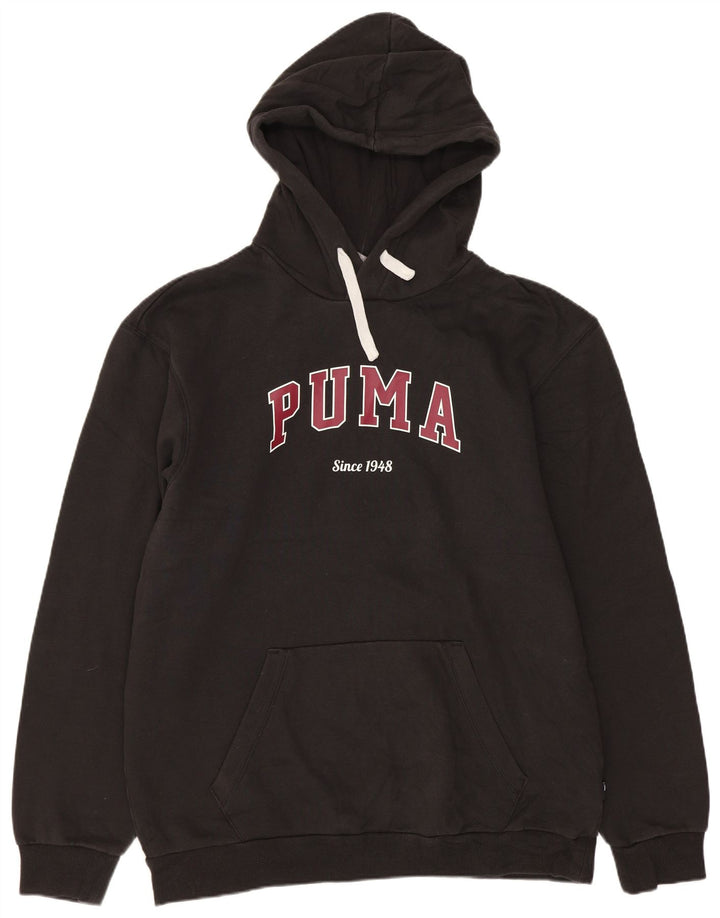Puma Mens Graphic Hoodie Jumper Medium Black Cotton