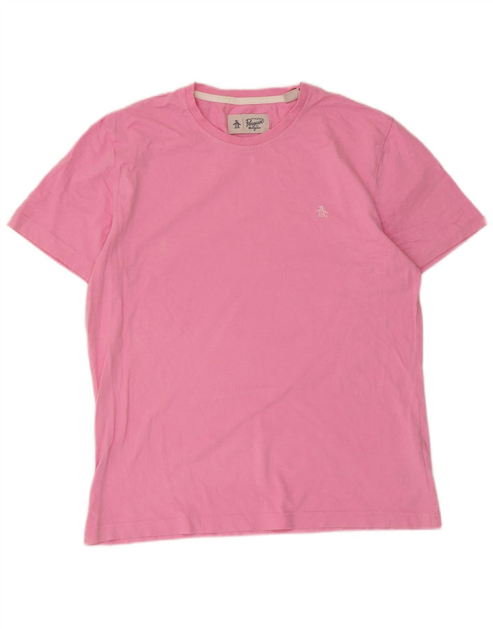T-shirt da uomo Penguin Top grande in cotone rosa