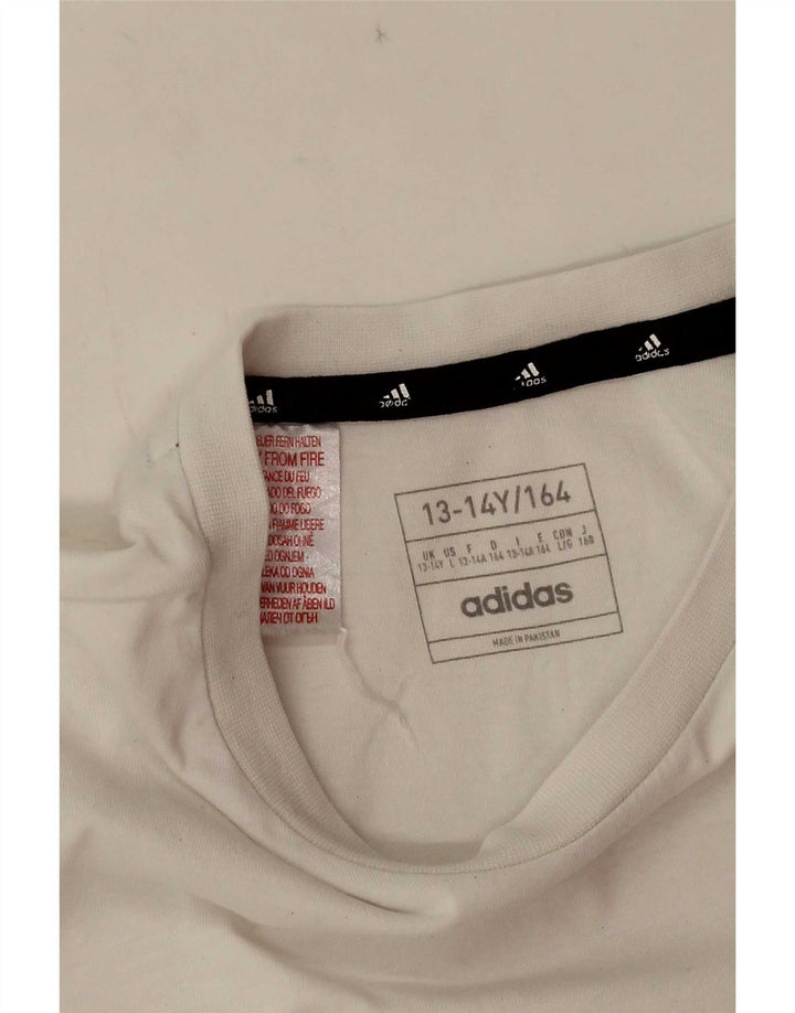 Adidas Boys T-Shirt Top 13-14 Years White