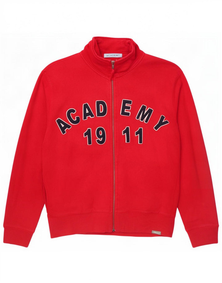 Fila Mens Graphic Chándal Top Chaqueta De Algodón Rojo Medio