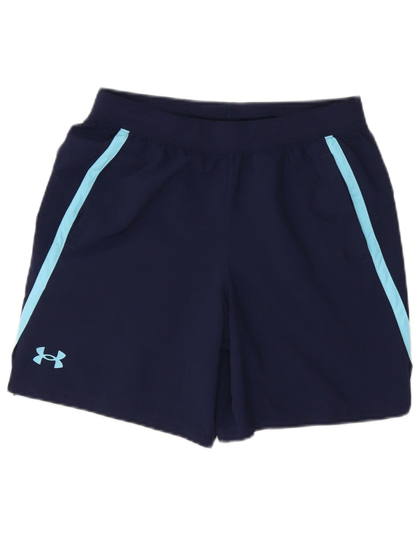 Under Armour Boys Sports Shorts 11-12 år Large Navy Blue Colourblock