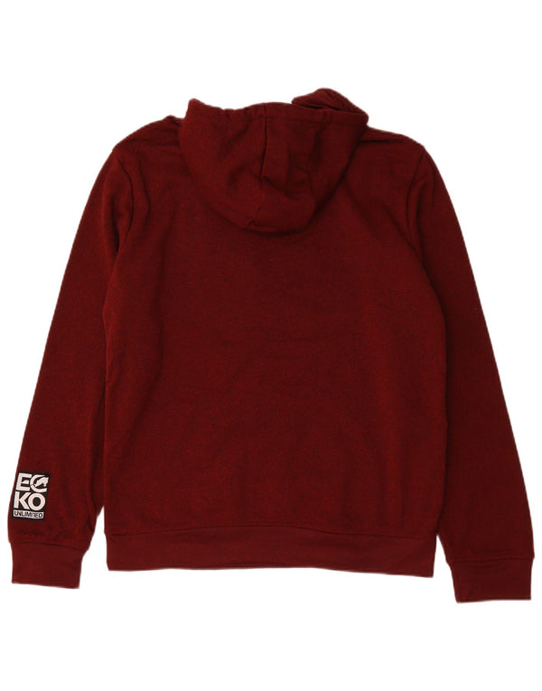 Ecko Unltd Mens Graphic Hoodie Jumper Small Burgundy Polyester