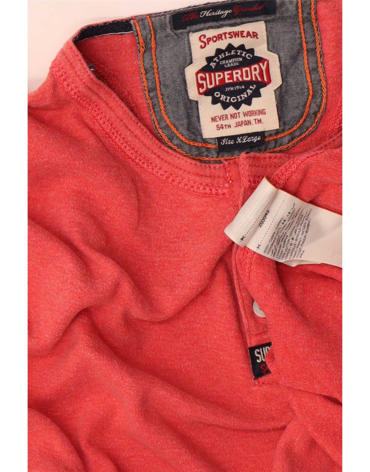 Superdry Homme Top Manches Longues XL Rouge Coton