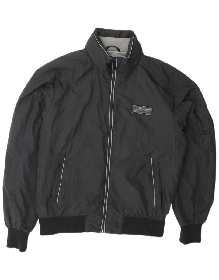 CHAMPION Mens NY Rochester Hooded Bomber Jacket UK 38 Medium Black