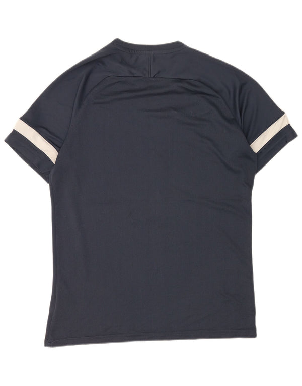 Nike Mens Dri Fit T-Shirt Top Large Navy Blue Colourblock Polyester
