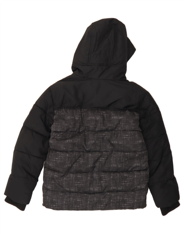 MICHAEL KORS Boys Hooded Padded Jacket 10-11 Years Black Colourblock Vintage Michael Kors and Second-Hand Michael Kors from Messina Hembry 